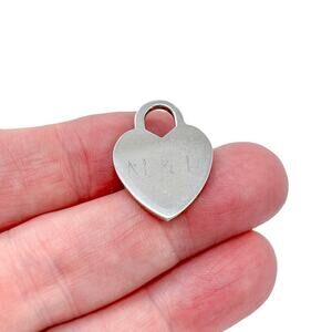 Estate Sterling Silver 925 Engraved Heart Padlock Charm